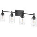Arlett 4 Light 30.9 inch Matte Black Vanity Light Wall Light